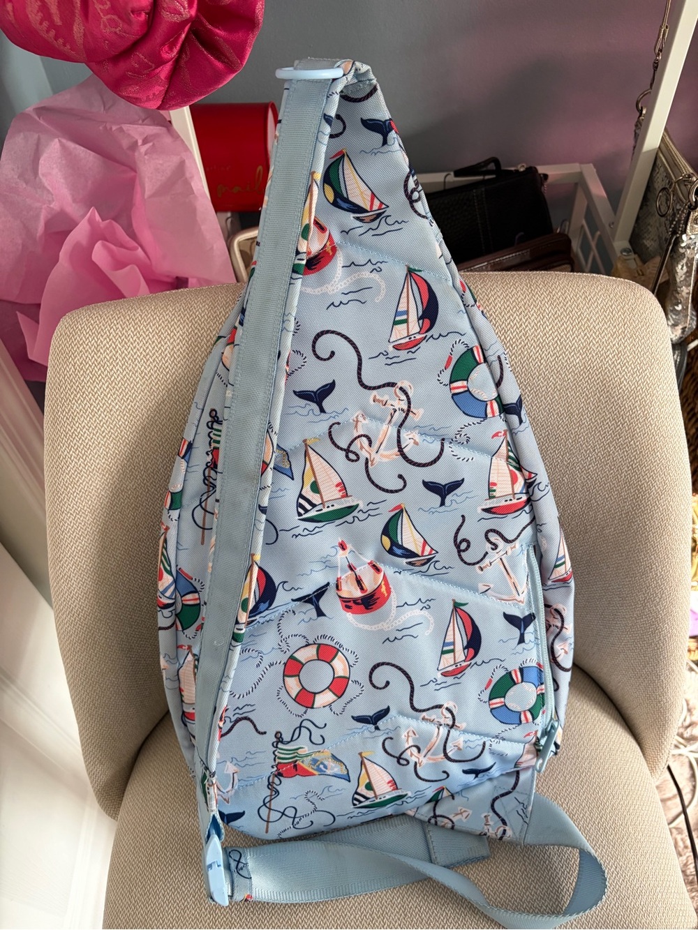 “Really Regatta” Vera Bradley ReActive Sling Backpack - Picture 7 of 8